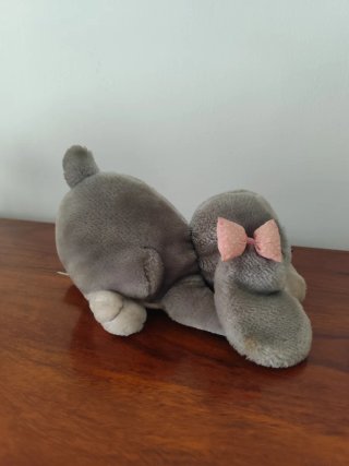 Set 2 peluches perro grises con lazos