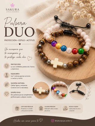 Pulsera Duo Sakura Protección Estilo Actitud