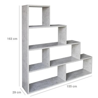 Librería Estante Escalera Simms Madera MDF 4 Estan