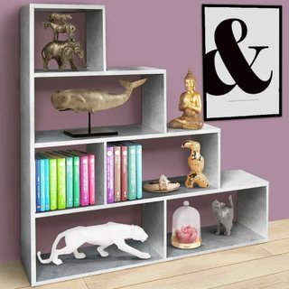 Librería Estante Escalera Simms Madera MDF 4 Estan