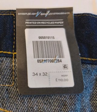 LEVI'S 501 Original Jeans W34 L32 PREMIUM