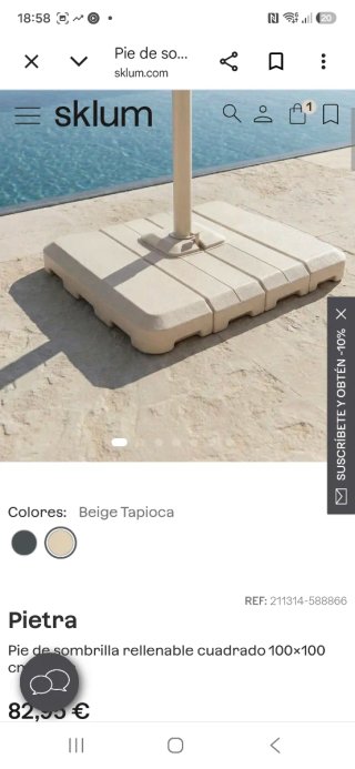 Sombrilla grande para terraza color beige