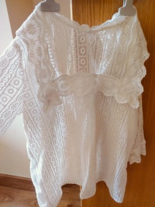Camisa Zara encaje blanco