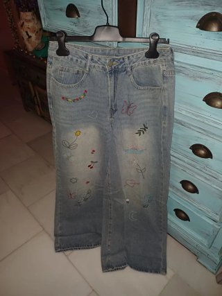 Pantalón vaquero ancho Talla L