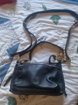 Borsa vera pelle nera usata