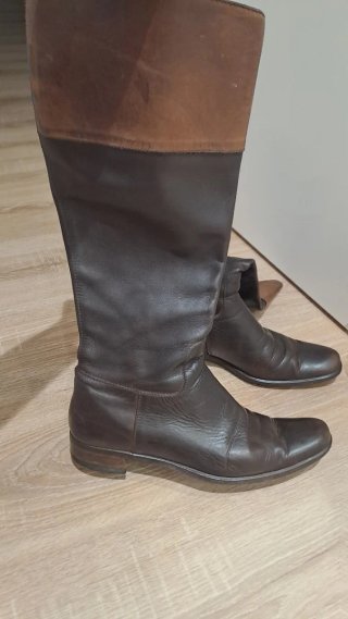 Botas de piel marrones y camel talla 39