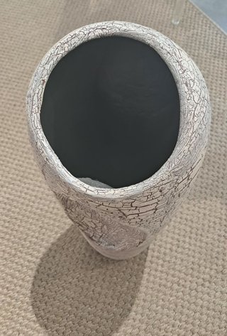 Grande vaso scultura ceramica beige