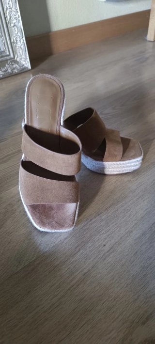 Sandalias Mango Talla 36 Cuña Esparto
