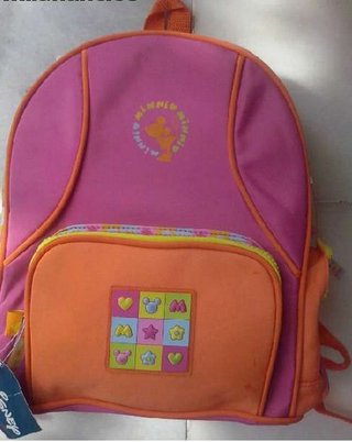 Mochila escolar Minnie Mouse rosa y naranja