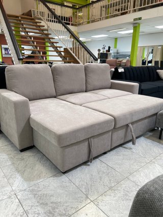 REBAJA Sofá cama beige chaise reversible