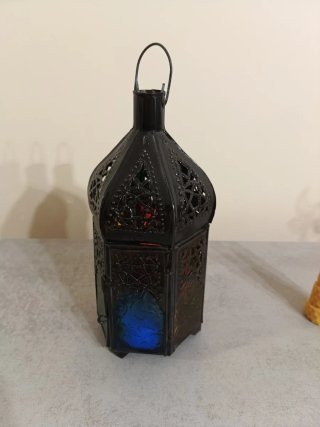 Farolillo de metal y cristal