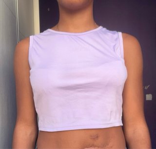 Top deportivo lila y blanco Lefties Talla XS