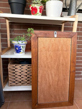 Espejo madera artesanal tallado a mano