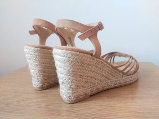 Sandalias cuña beige mujer talla 39