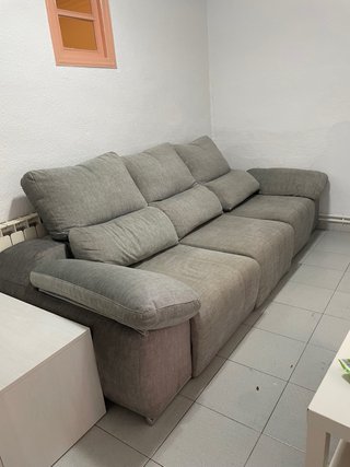 Sofá modular gris de tela