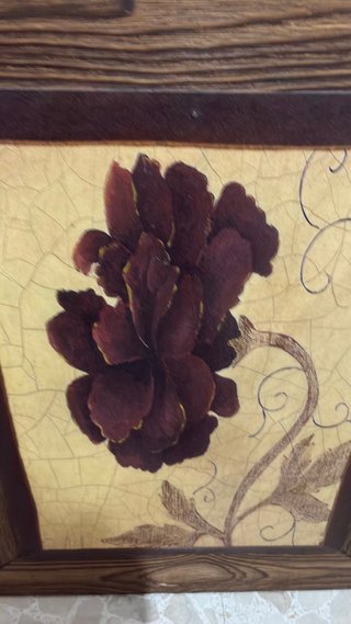 Cuadro de madera con flor