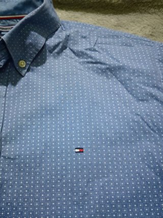 Camisa Tommy Hilfiger Azul de Lunares