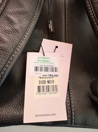 Mochila Piel Lujo Hexagona Negra Unisex