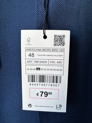 Chaqueta Americana Azul Alvaro Moreno