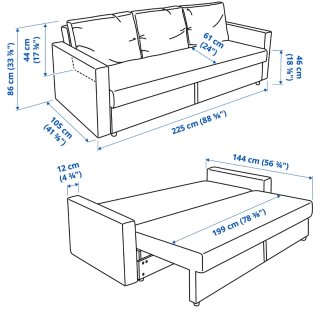 Sofá Cama Ikea Gris Tela