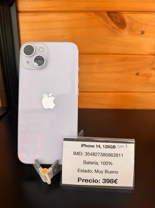 iPhone 14 128GB Morado 100% Batería