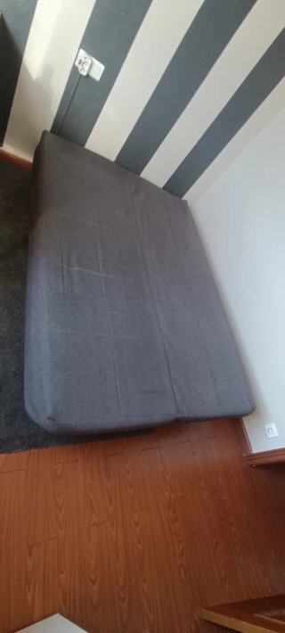 Sofá Cama Gris con baúl de almacenamiento