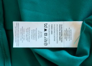 Vestido fiesta verde talla 42. Con detalle joya