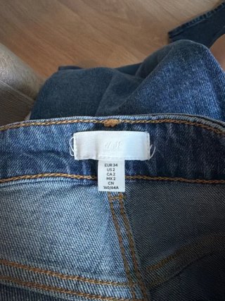 Jeans H&M Tiro Alto Rectos Azul Talla 34