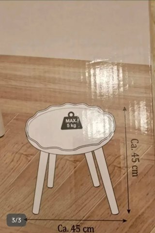 Mesa auxiliar redonda madera blanca 45x45