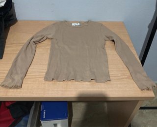 Jersey marrón niña manga larga