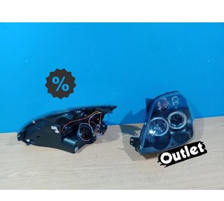 FE FAROS PARA FORD FIESTA 02-08 OJOS ANGEL FONDO NEGRO R1455