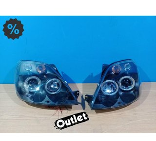 FE FAROS PARA FORD FIESTA 02-08 OJOS ANGEL FONDO NEGRO R1455