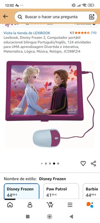Lexibook Frozen 2 Portátil Educativo Inglés/Portug