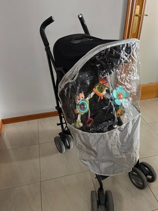 Silla de paseo Maclaren de piel   negra
