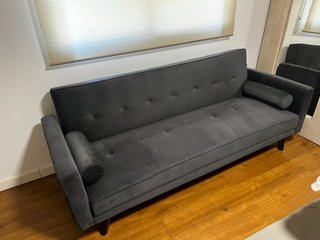 Sofá Cama Estilo Italiano Negro/Gris