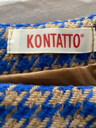 Gonna Kontatto pied de poule azzurro e beige