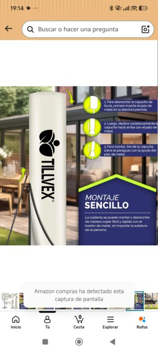 Sombrilla Beige 350cm Marca: tillver
