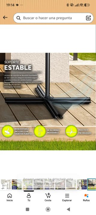 Sombrilla Beige 350cm Marca: tillver