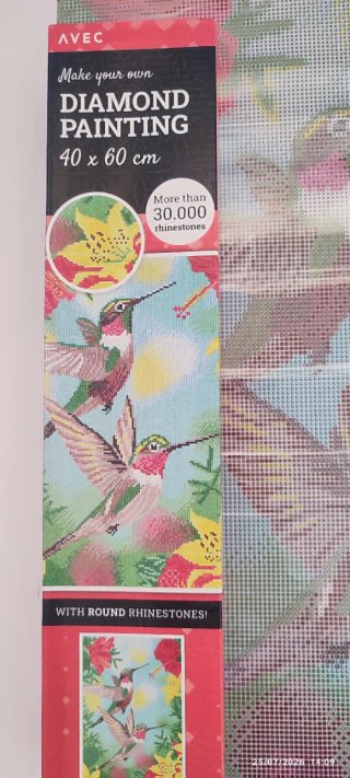 Kit Pintura Diamantes Colibríes 40x60cm