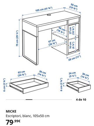 Escritorio Blanco Ikea Micke