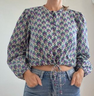 Blusa estampada manga larga