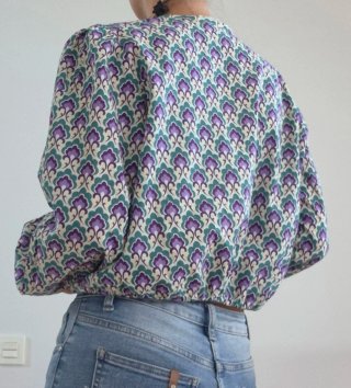 Blusa estampada manga larga