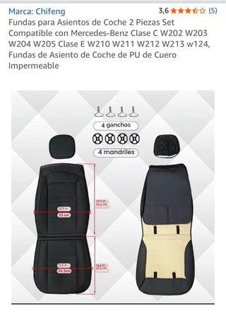Fundas Asientos Mercedes PU Cuero Impermeable