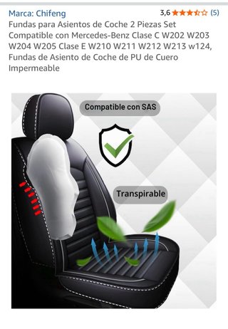 Fundas Asientos Mercedes PU Cuero Impermeable