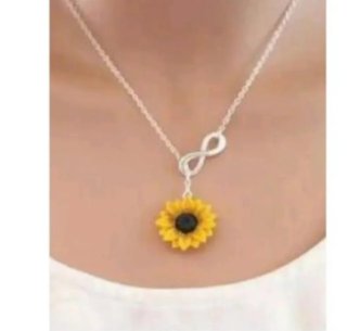 Collar Girasol Infinito Plateado