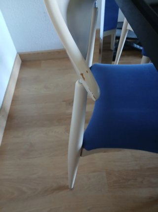 Sillas comedor beige y azul