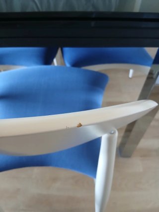 Sillas comedor beige y azul