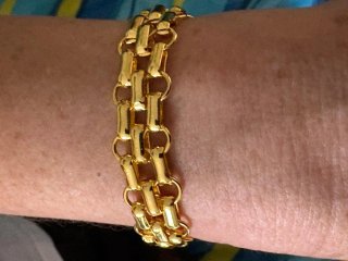Bracciale placcato oro a maglie tubolari