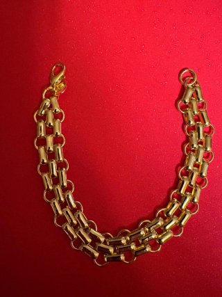 Bracciale placcato oro a maglie tubolari