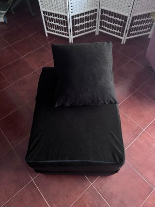 Puf Plegable Desenfundable Negro